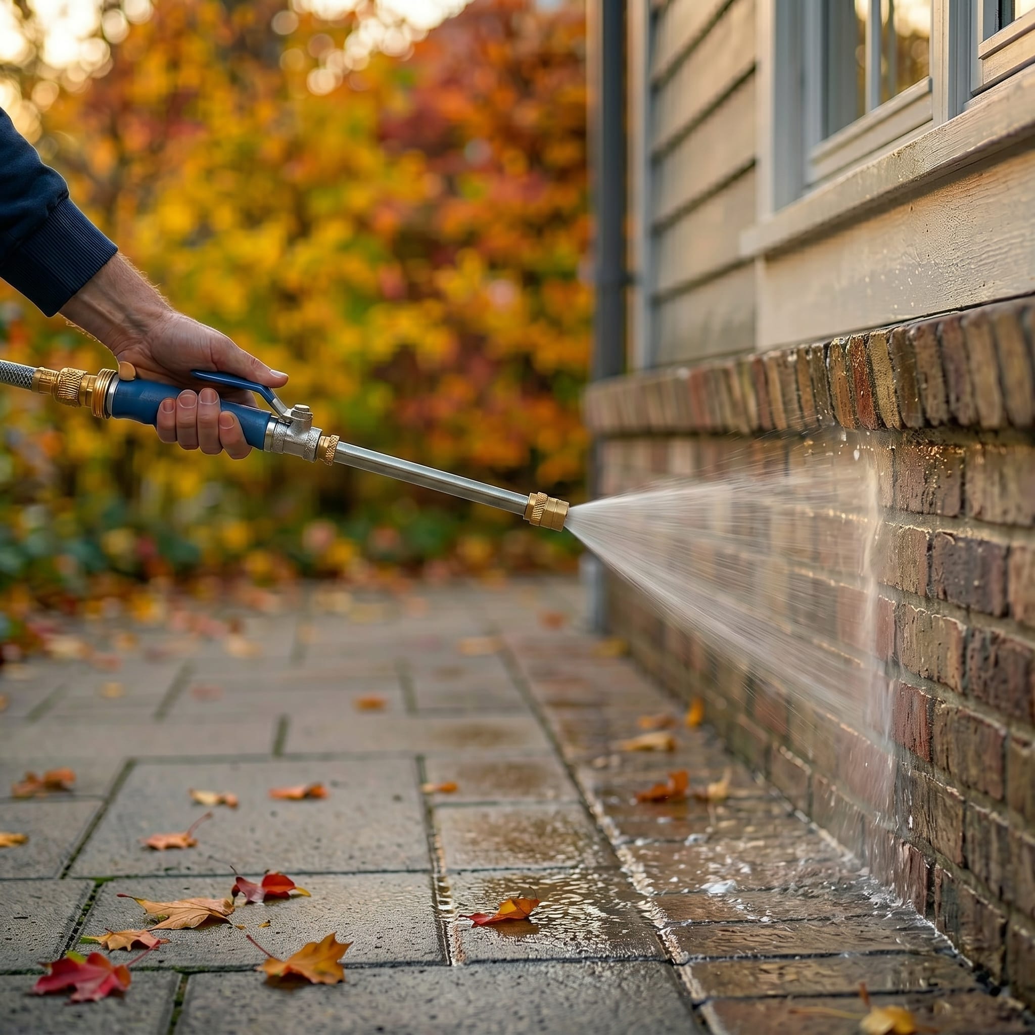 AquaBlast AB-1 cleaning a driveway