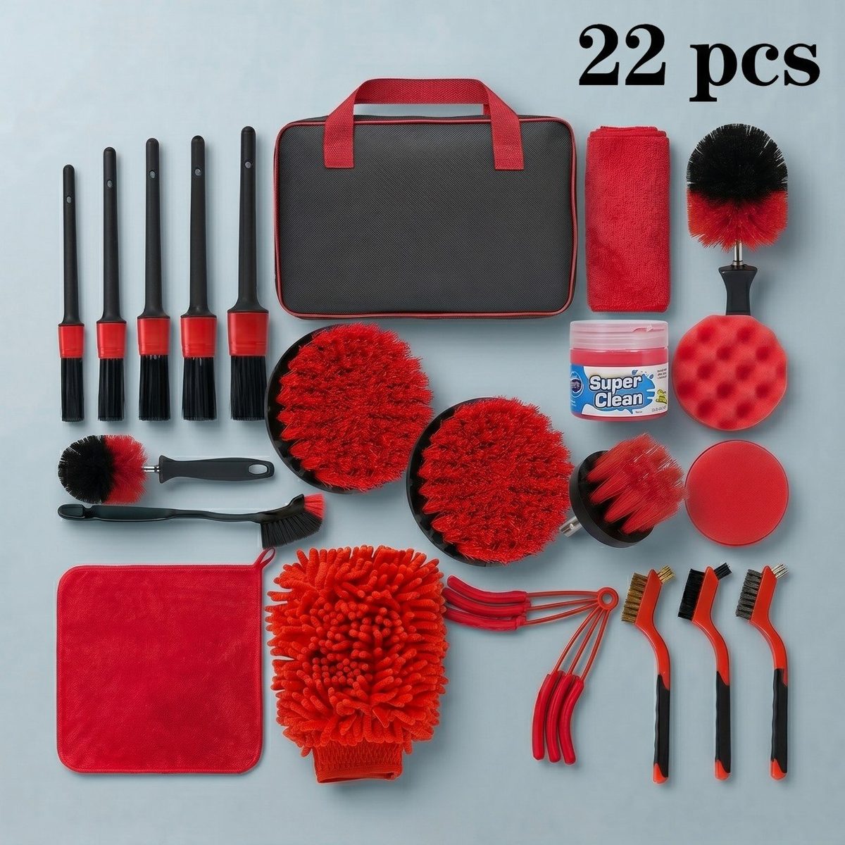 Red Brush Set (22-Piece)